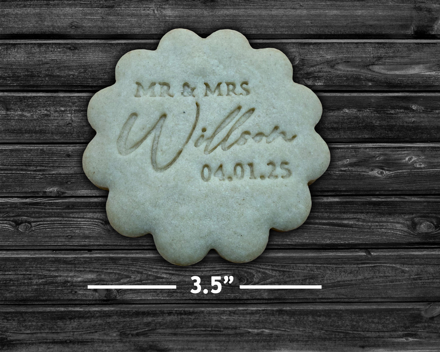 Personalized Wedding or Engagement Cookie Cutter and Stamp