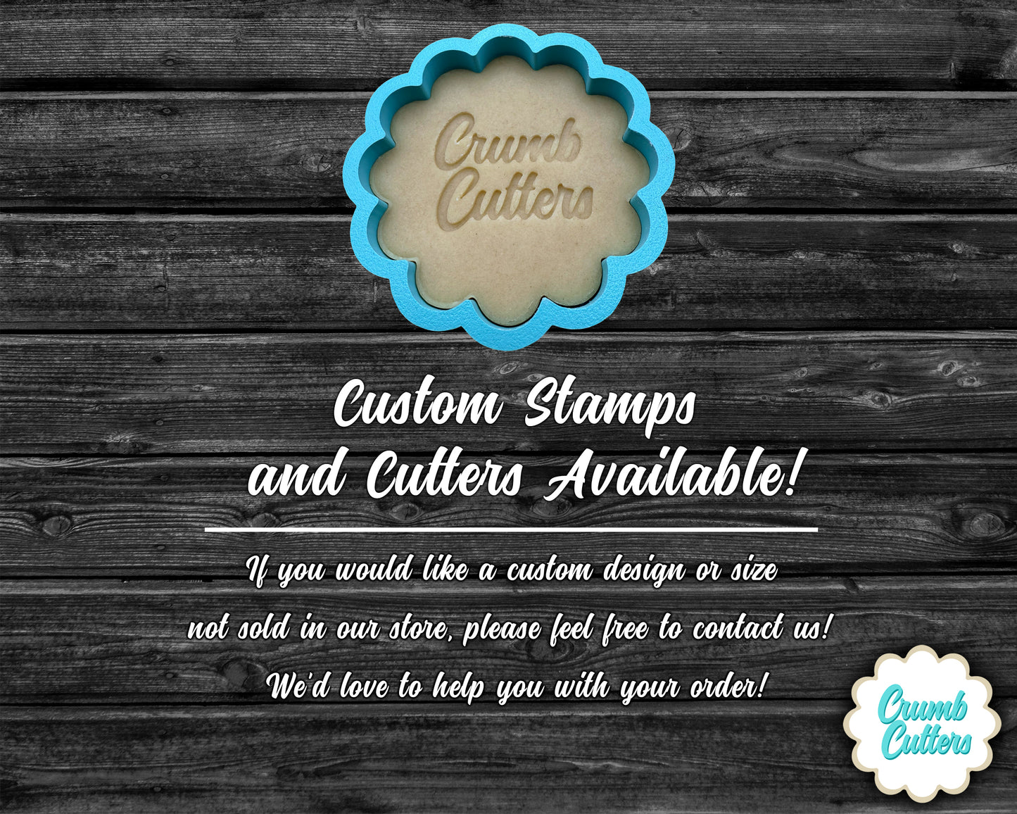 Custom Any Text Cutter and Stamp - Crumb Cutters