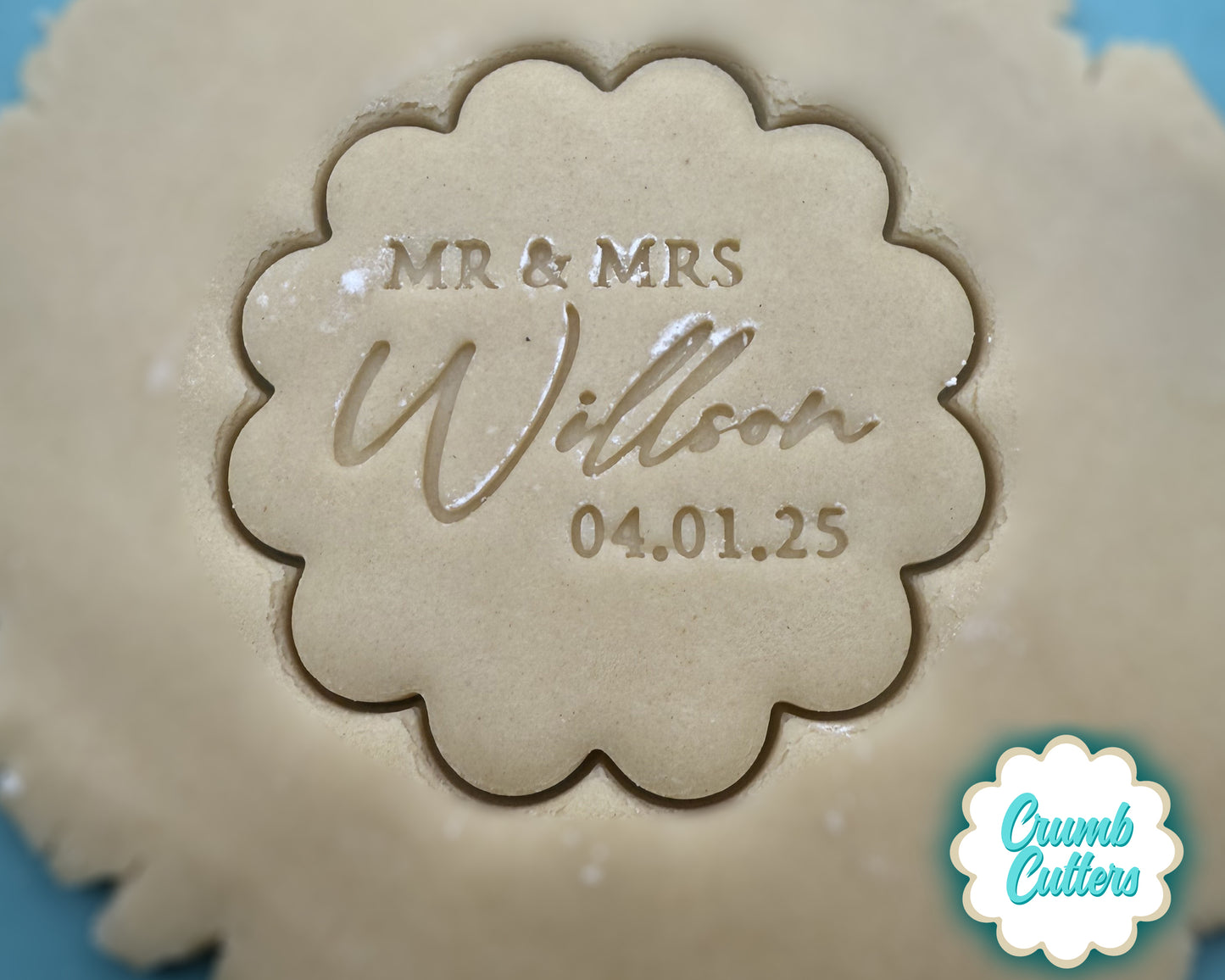 Personalized Wedding or Engagement Cookie Cutter and Stamp