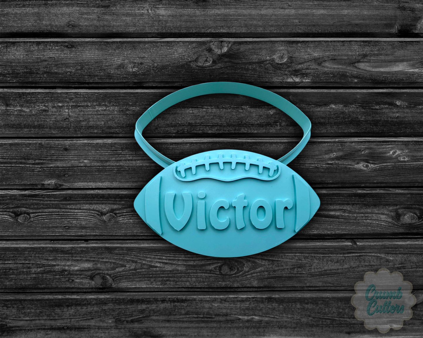 Custom Football Name Cookie Cutter & Stamp