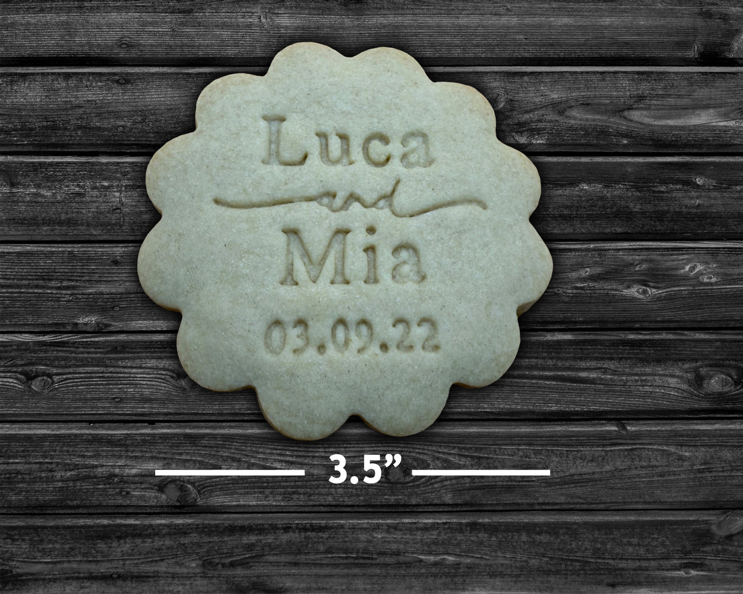 Personalized Wedding or Engagement Cookie Cutter and Stamp