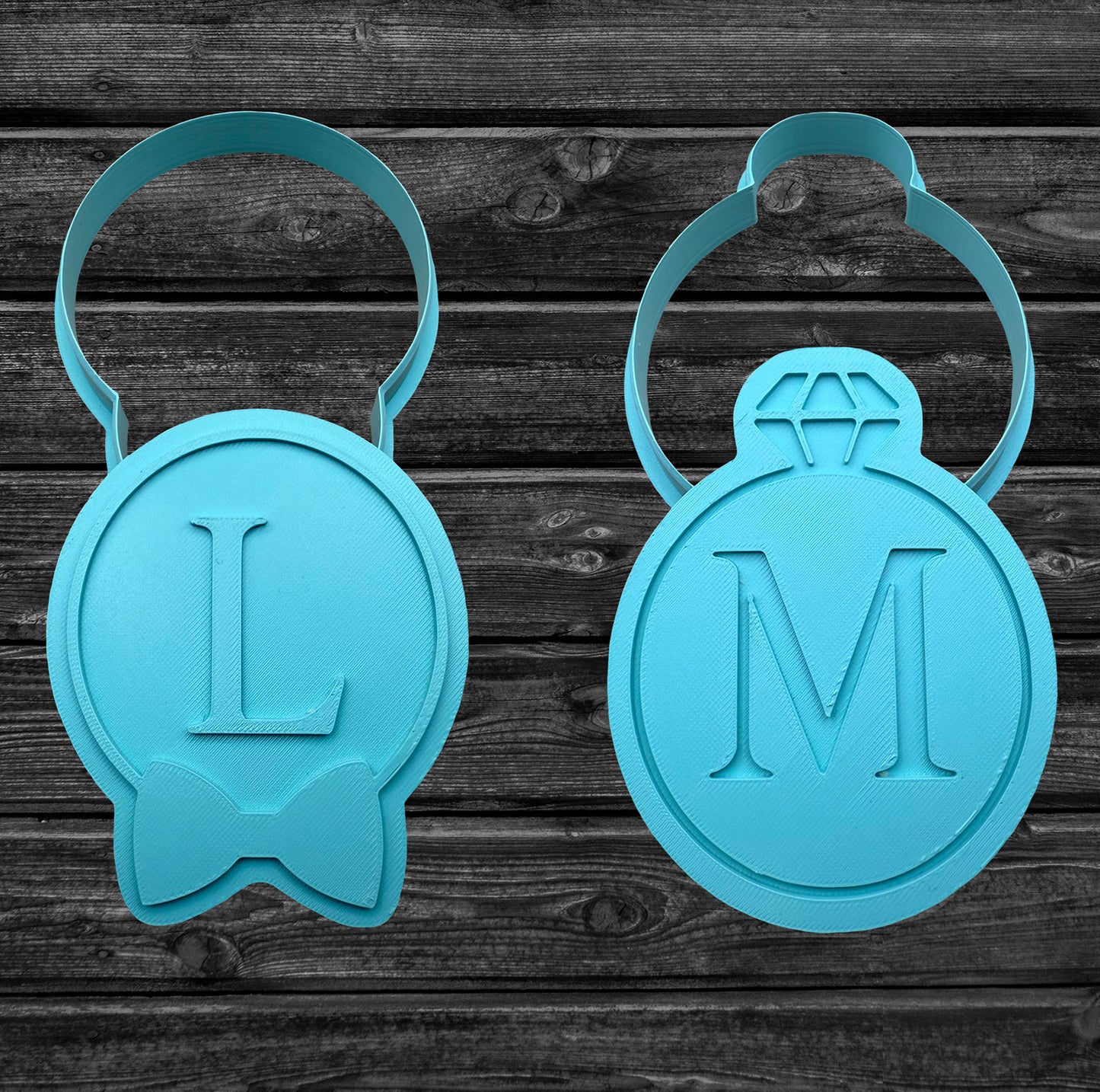 Wedding/Engagement Cookie Cutter with Stamp OR Fondant Embosser