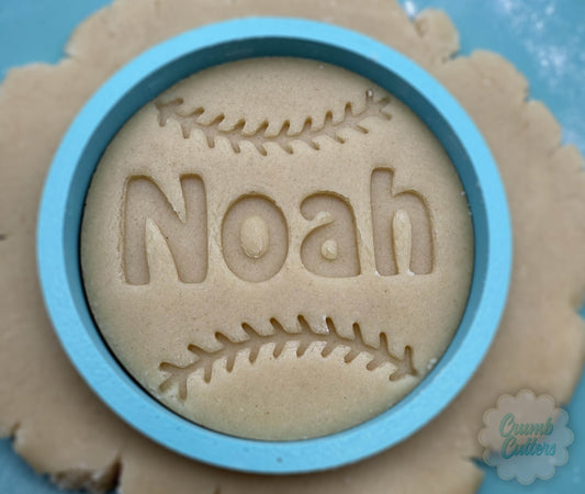 Custom Baseball Name Cookie Cutter & Stamp