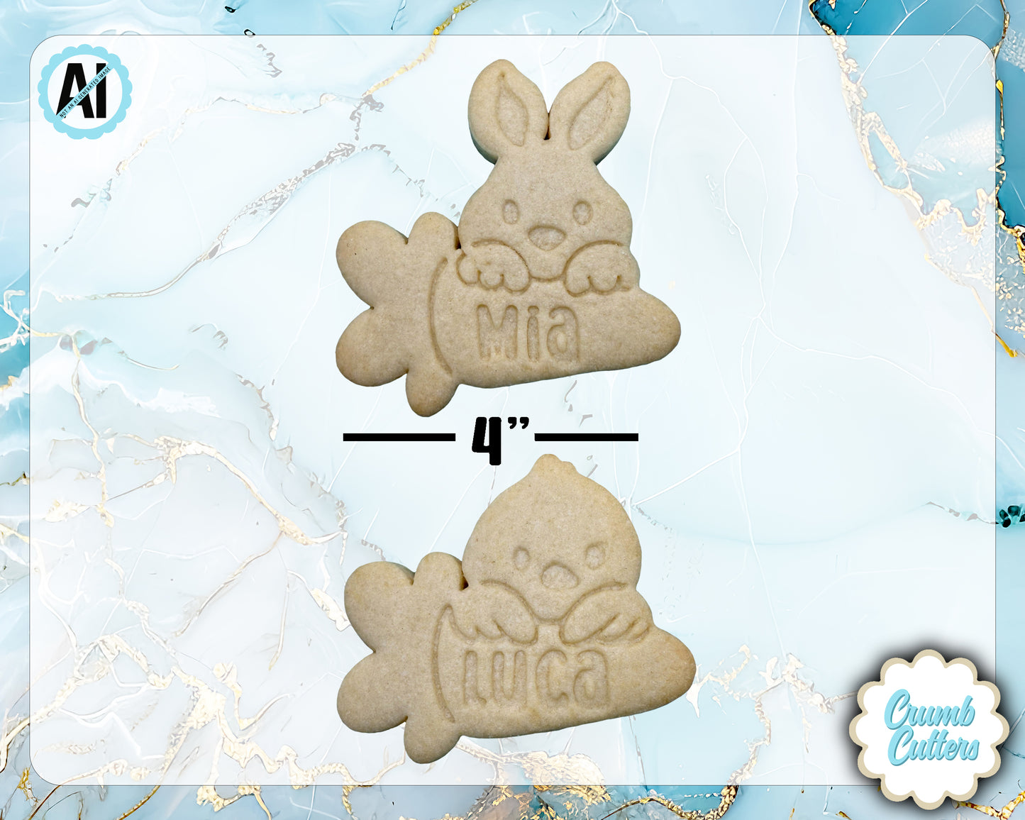 Custom Easter Cookie Cutter & Stamp - Crumb Cutters