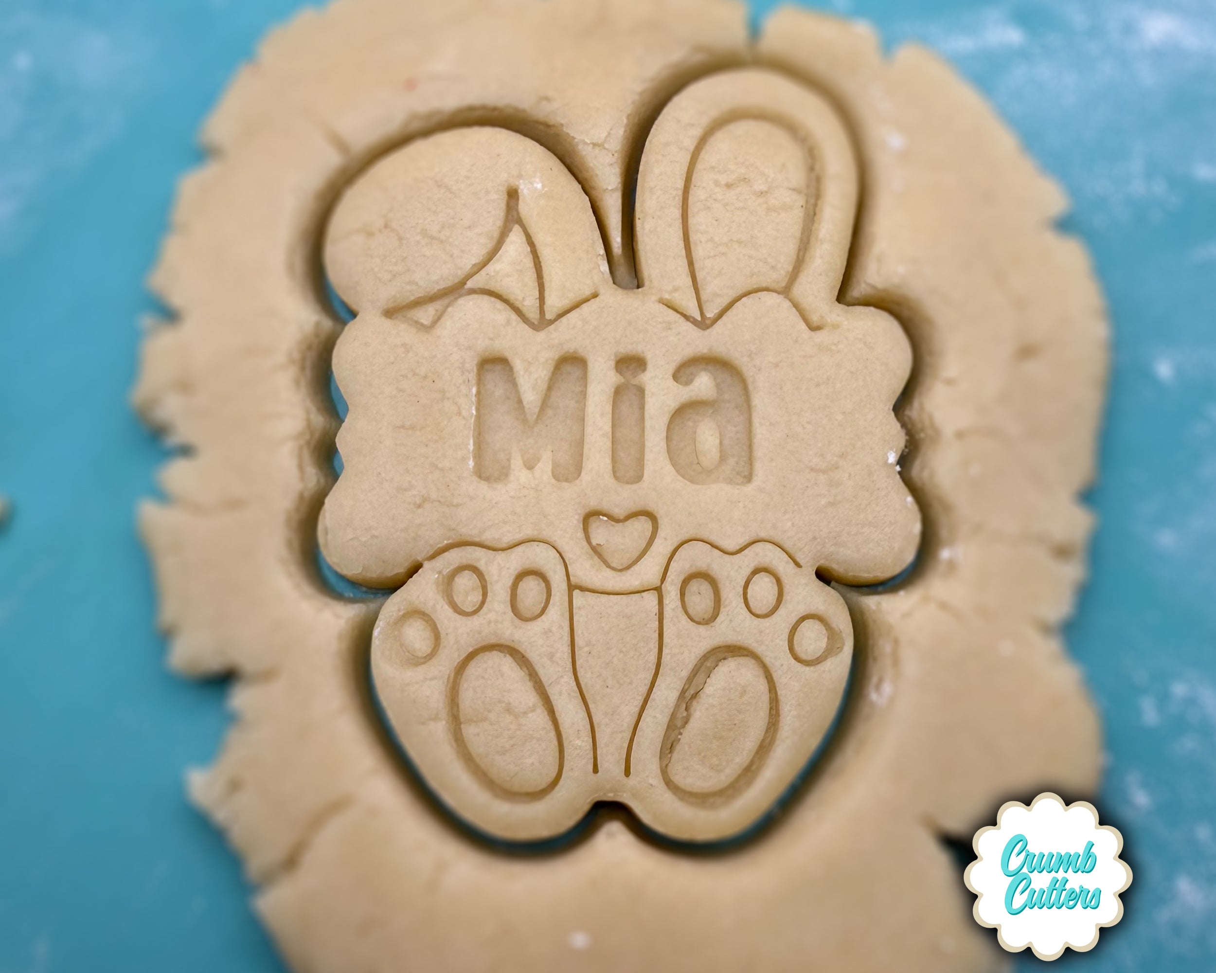 Custom Bunny Cookie Cutter & Stamp - Crumb Cutters