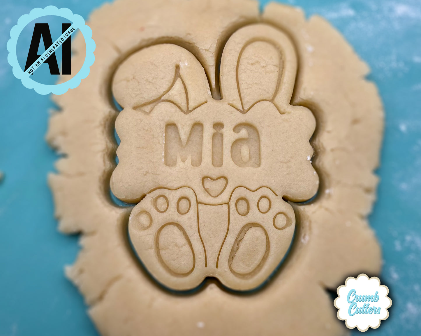 Custom Bunny Cookie Cutter & Stamp - Crumb Cutters