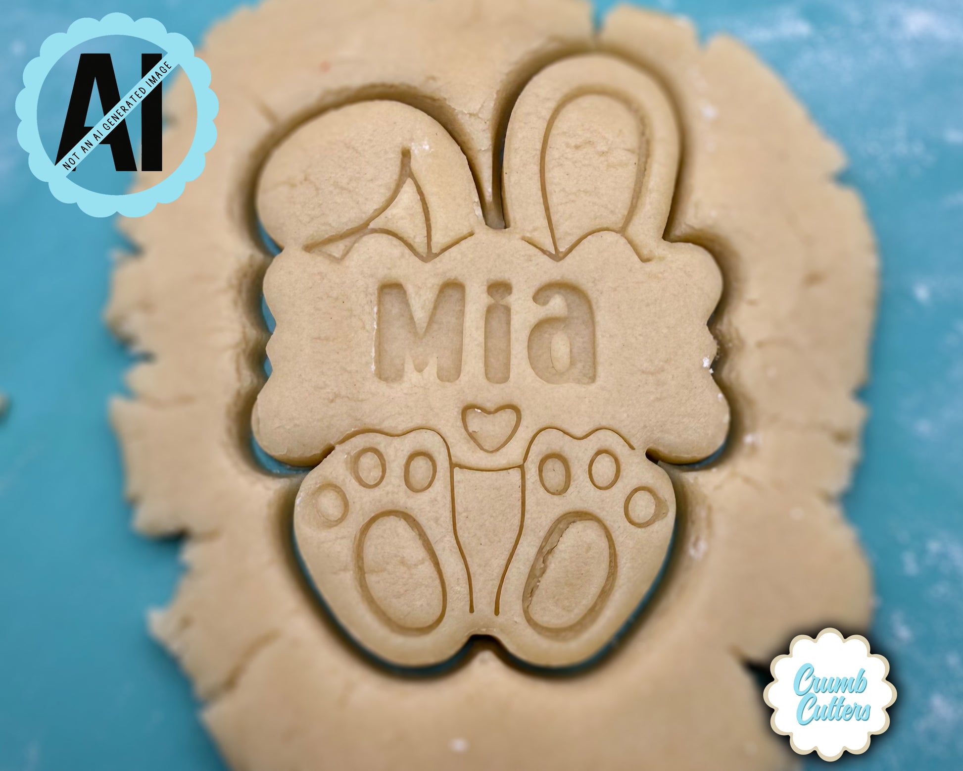 Custom Bunny Cookie Cutter & Stamp - Crumb Cutters
