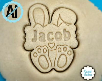 Custom Bunny Cookie Cutter & Stamp - Crumb Cutters