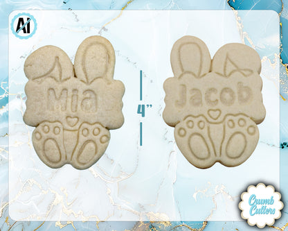 Custom Bunny Cookie Cutter & Stamp - Crumb Cutters