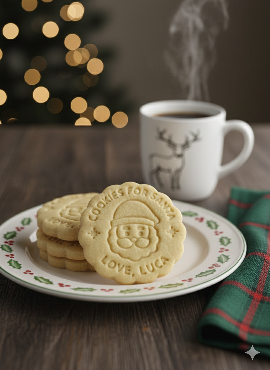 Custom Christmas Cookies for Santa Cookie Cutter and Stamp - Crumb Cutters