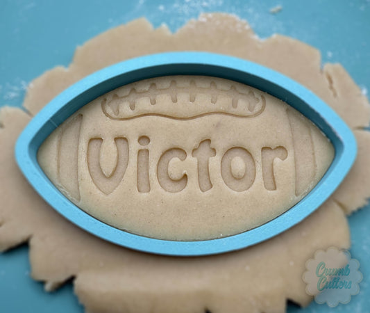 Custom Football Name Cookie Cutter & Stamp