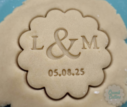 Personalized Initial Wedding or Engagement Cookie Cutter and Stamp