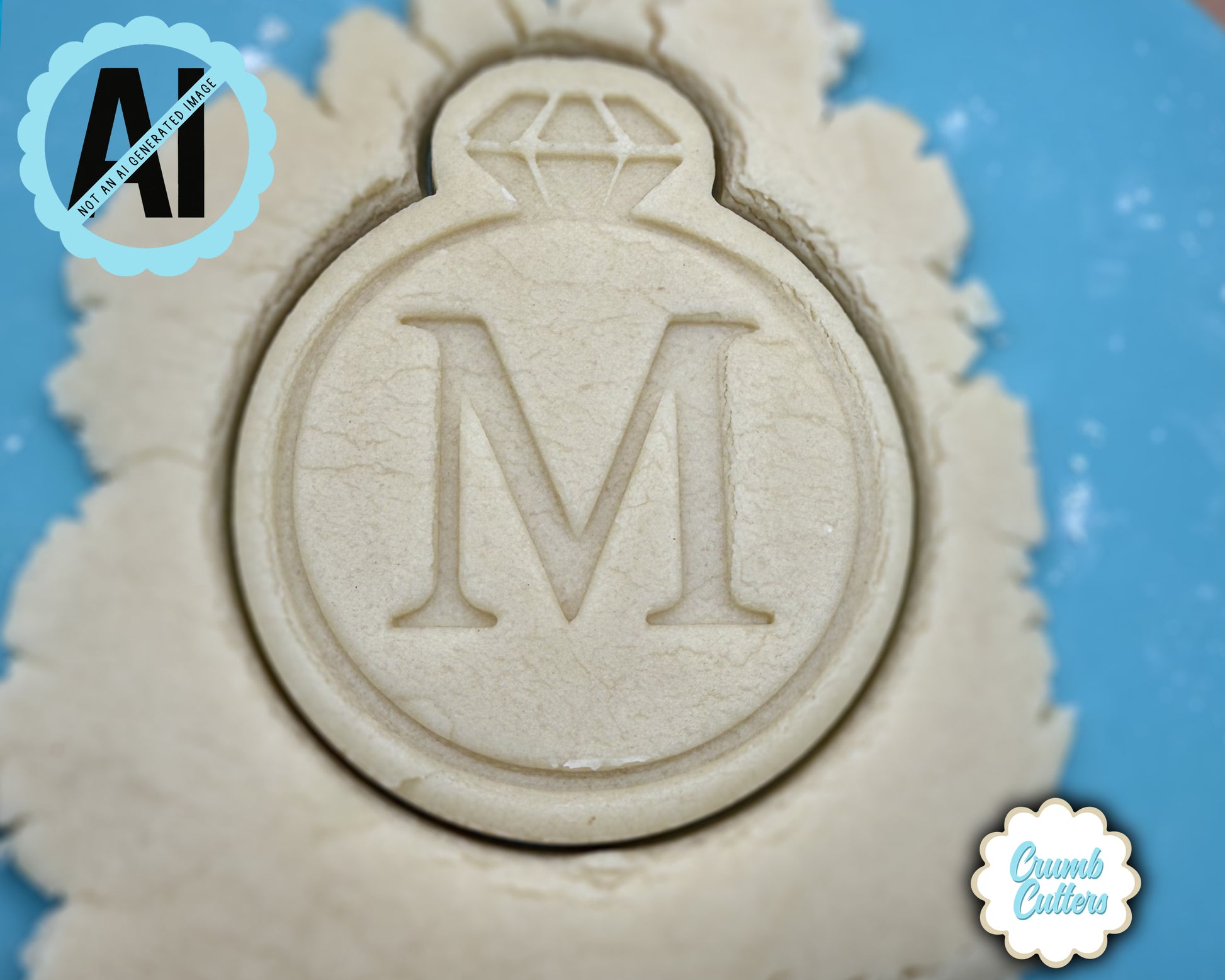 Wedding/Engagement Cookie Cutter with Stamp OR Fondant Embosser - Crumb Cutters