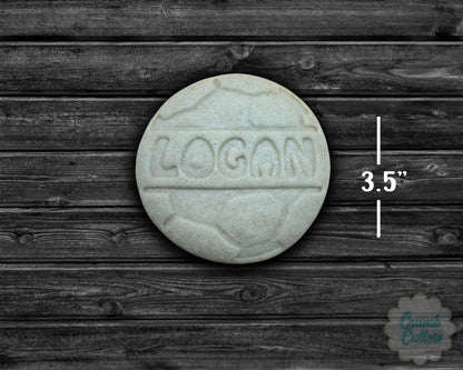 Custom Soccer Ball Name Cookie Cutter & Stamp