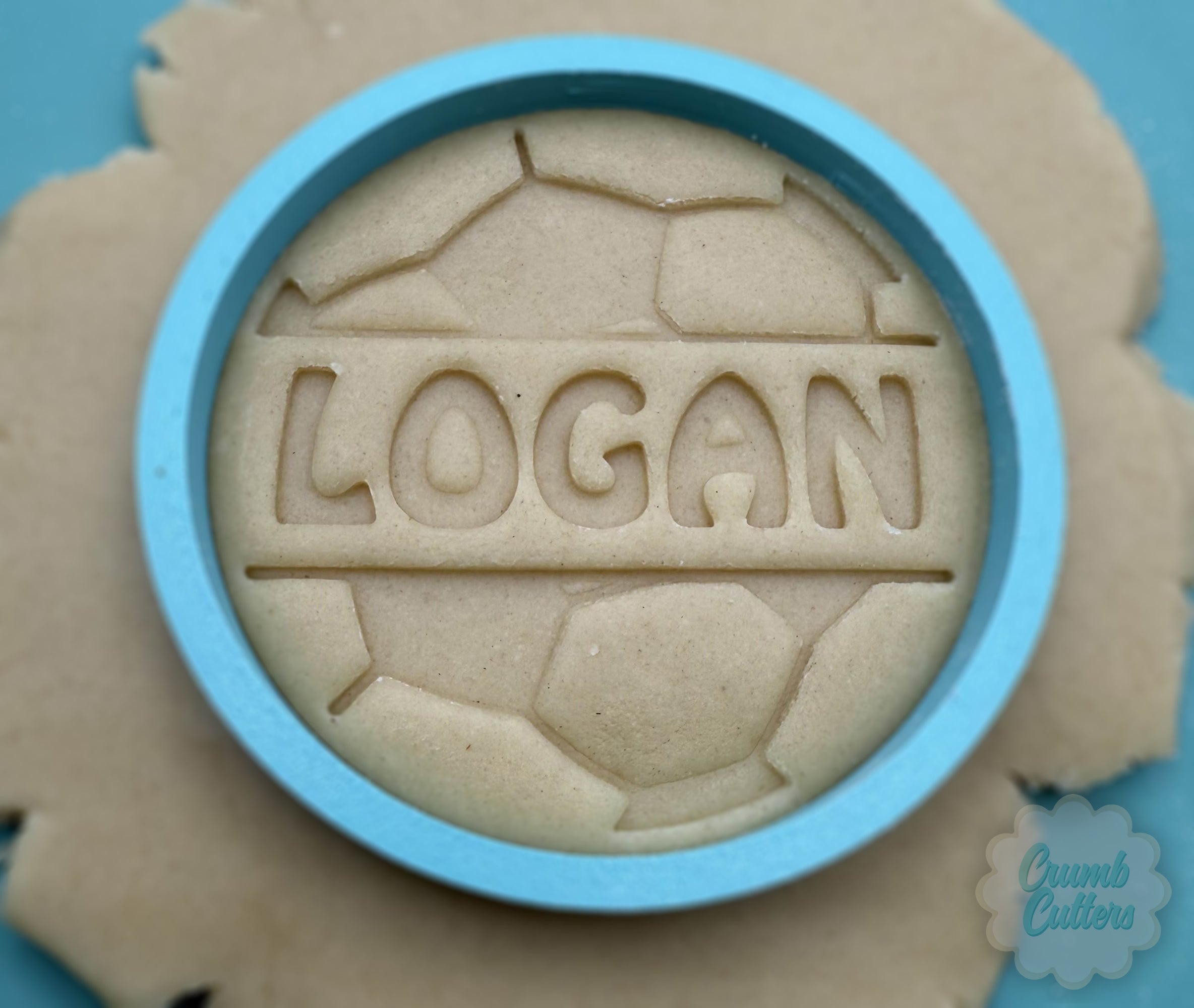 Custom Soccer Ball Name Cookie Cutter & Stamp - Crumb Cutters