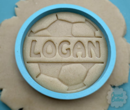 Custom Soccer Ball Name Cookie Cutter & Stamp